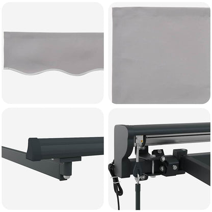 vidaXL Einziehbare Markise Hellgrau 400 x 300 cm Polyester und Metall