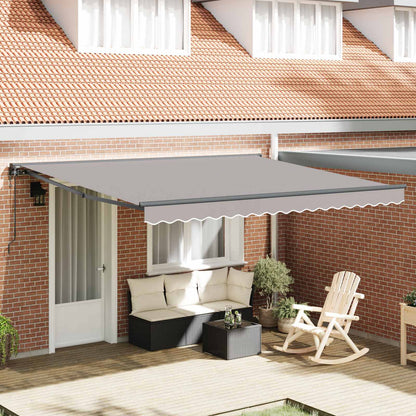 vidaXL Einziehbare Markise Hellgrau 400 x 300 cm Polyester und Metall
