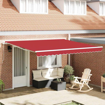 vidaXL Einziehbare Markise Rot 400 x 300 cm Polyester und Aluminium