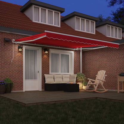 vidaXL Einziehbare Markise Rot 400 x 300 cm Stoff und Stahl