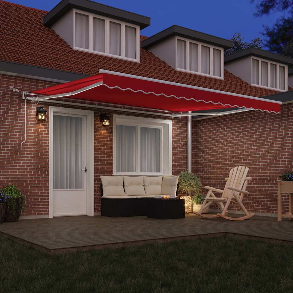 vidaXL Einziehbare Markise Rot 400 x 300 cm Polyester und Metall