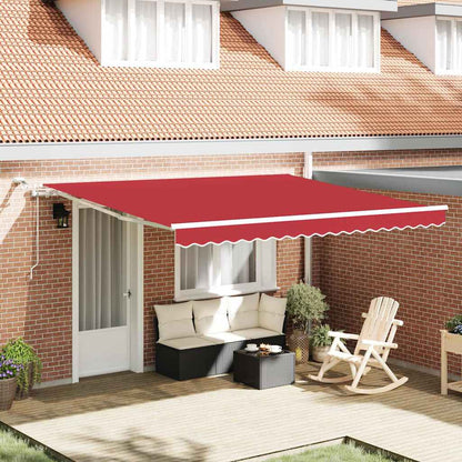 vidaXL Einziehbare Markise Rot 400 x 300 cm Polyester und Metall