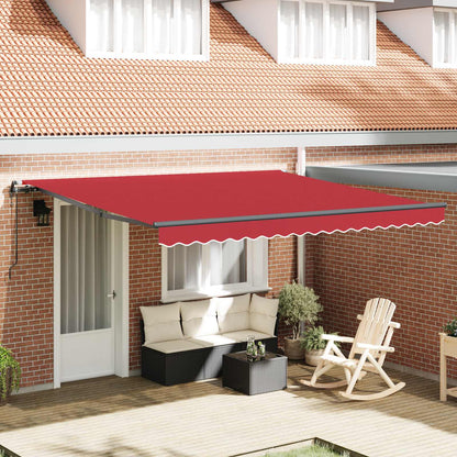 vidaXL Einziehbare Markise Rot 400 x 300 cm Stoff und Aluminium