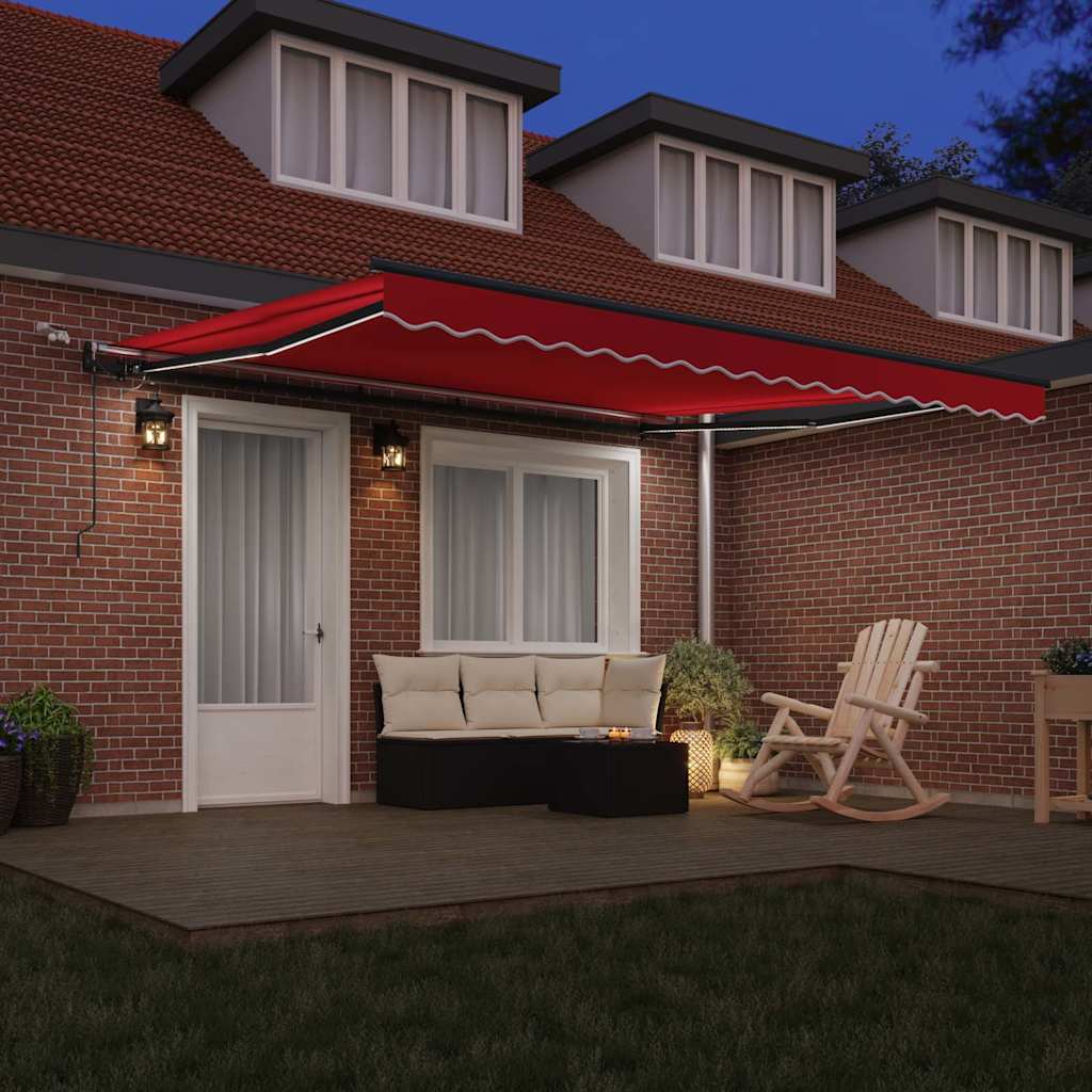 vidaXL Markisenstoff mit Rot 400 x 300 cm Polyester