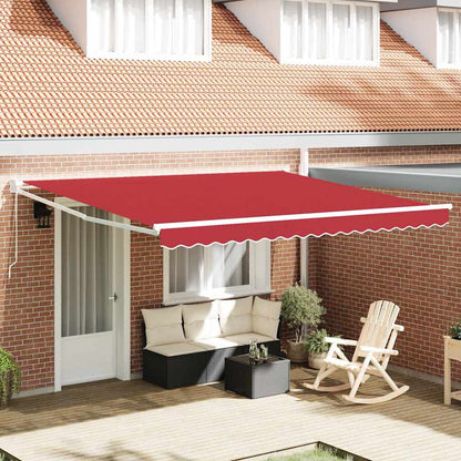 vidaXL Einziehbare Markise Rot 400 × 300 cm Polyester und Metall