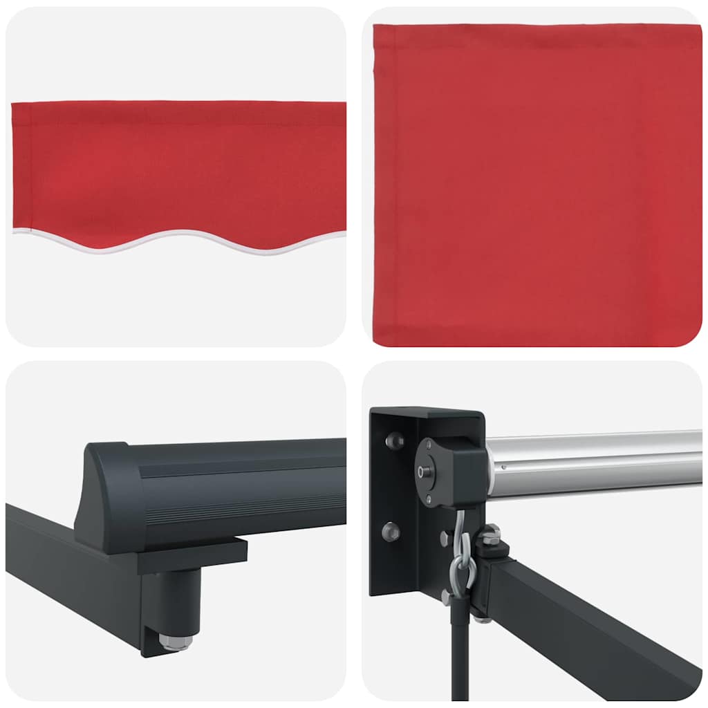 vidaXL Einziehbare Markise Rot 400 x 300 cm Polyester und Aluminium