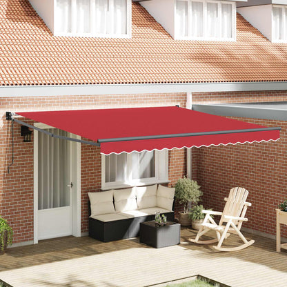 vidaXL Einziehbare Markise Rot 400 × 300 cm Polyester und Metall