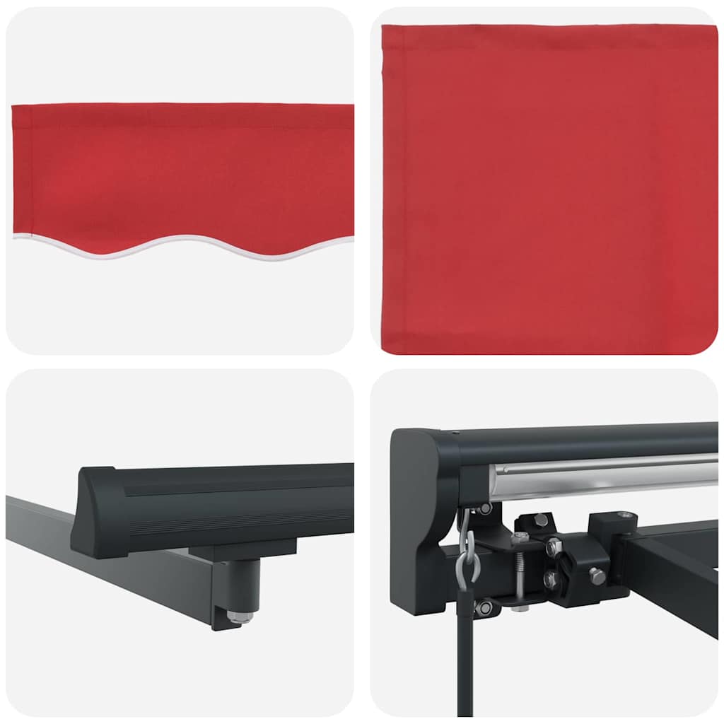 vidaXL Einziehbare Markise Rot 400 x 300 cm Polyester und Metall