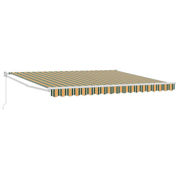 vidaXL Einziehbare Markise Grün und Gelb 400 × 300 cm