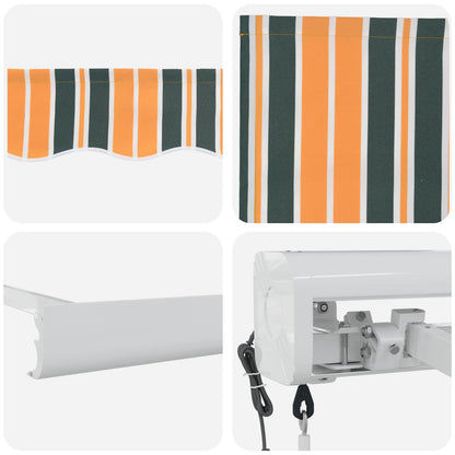 vidaXL Einziehbare Markise Grün und Gelb 400 x 300 cm Stoff und Metall