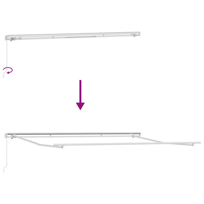 vidaXL Einziehbare Markise Grün und Weiß 400 × 300 cm