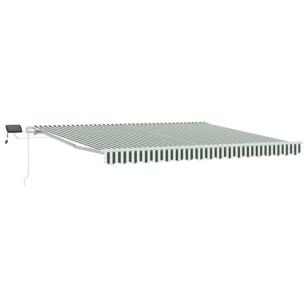 vidaXL Einziehbare Markise Grün und Weiß 400 x 300 cm Stoff und Stahl