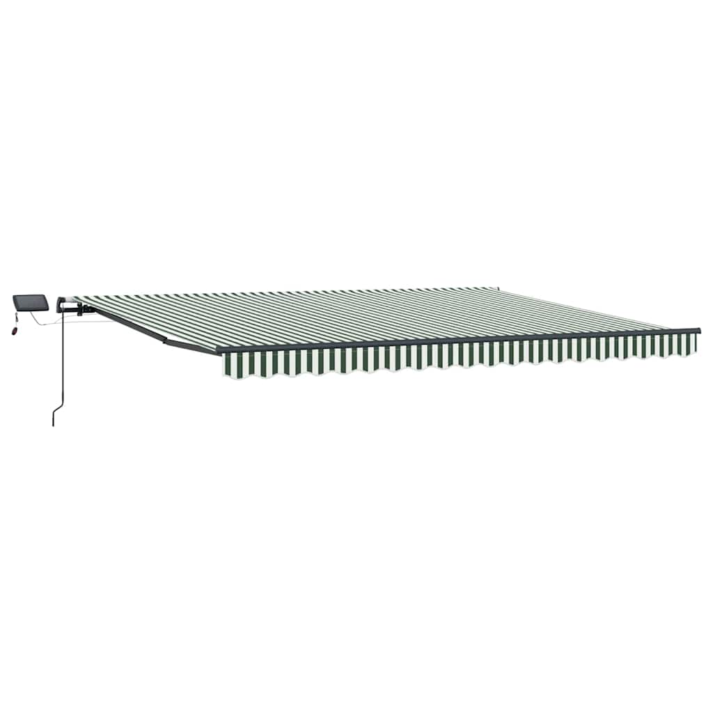 vidaXL Einziehbare Markise Grün und Weiß 400 x 300 cm Stoff
