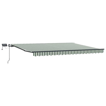 vidaXL Einziehbare Markise Grün und Weiß 400 x 300 cm Stoff