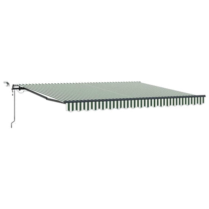 vidaXL Einziehbare Markise mit Grün und Weiß 400 x 300 cm Stoff