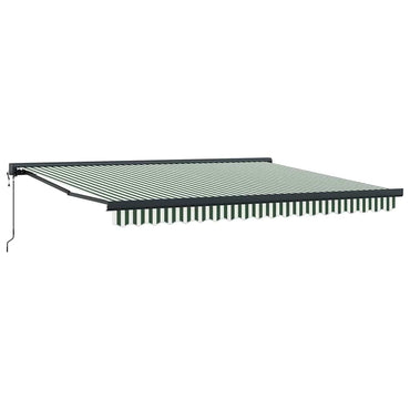 vidaXL Einziehbare Markise Grün und Weiß 400 × 300 cm Stoff, Metall
