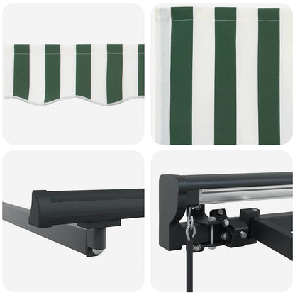 vidaXL Einziehbare Markise Grün und Weiß 400x300 cm Stoff