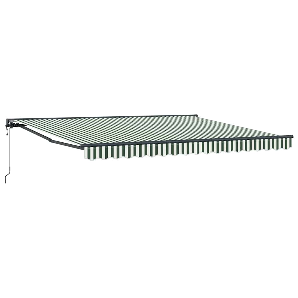 vidaXL Einziehbare Markise Grün und Weiß 400x300 cm Stoff