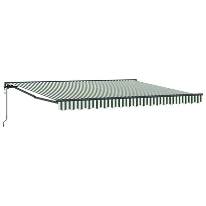 vidaXL Einziehbare Markise Grün und Weiß 400x300 cm Stoff
