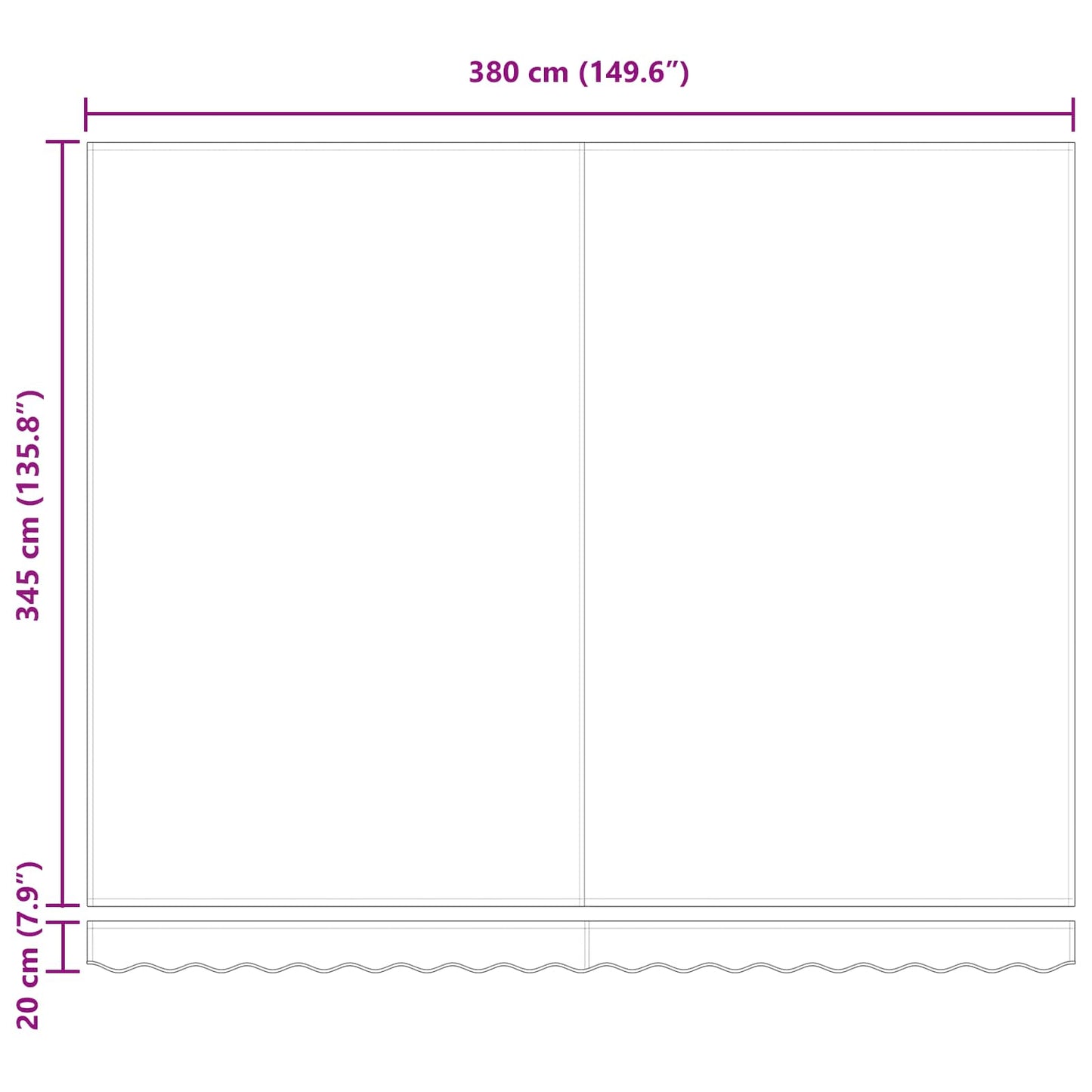 Einziehbare Markise Orange und Braun 400 x 350 cm