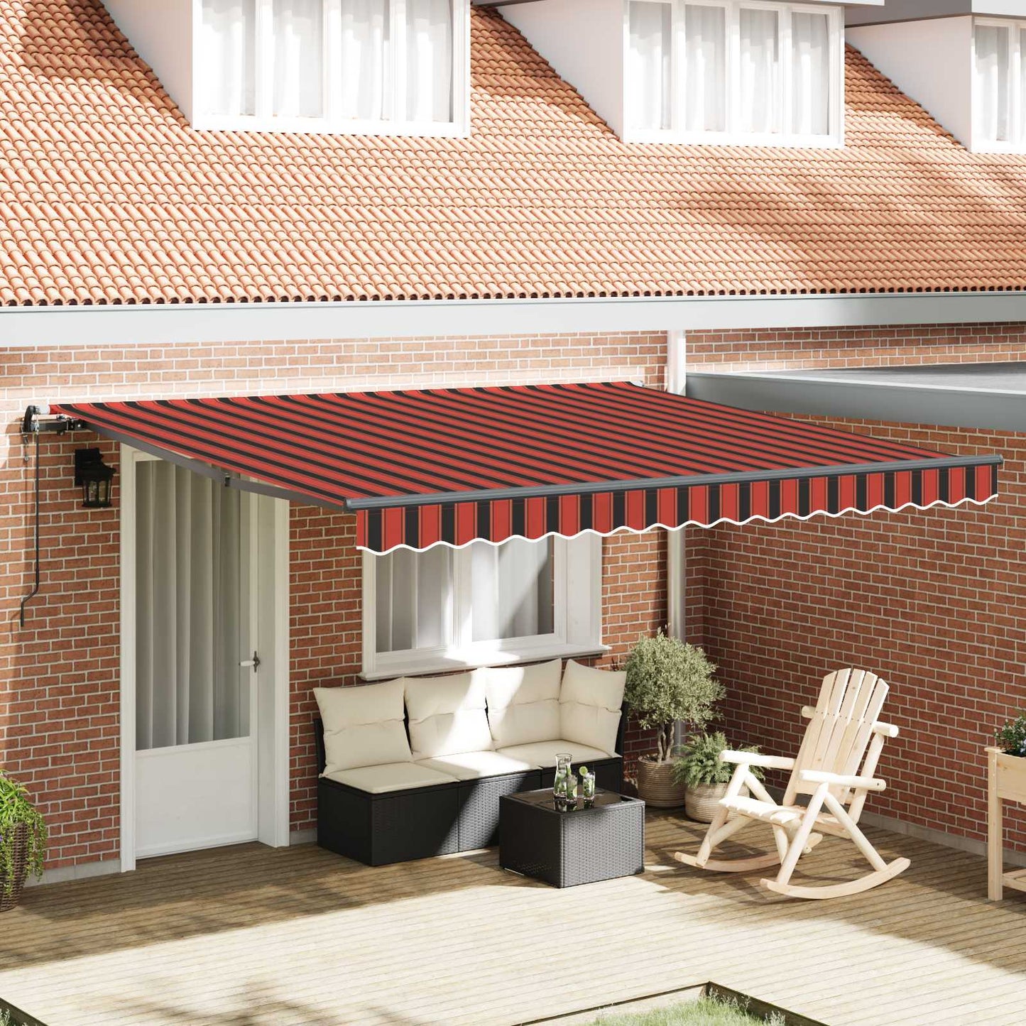 vidaXL Store banne rétractable orange et marron 400 x 350 cm