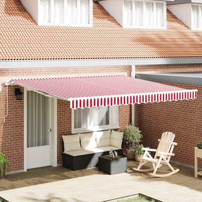 vidaXL Einziehbare Markise Rot und Weiß 400 × 350 cm