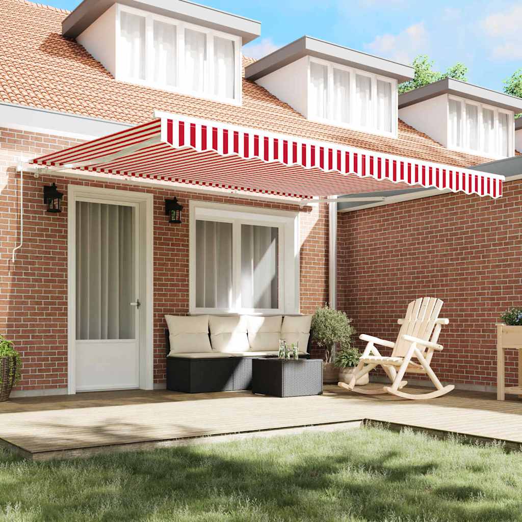 vidaXL Einziehbare Markise Rot und Weiß 400 × 350 cm
