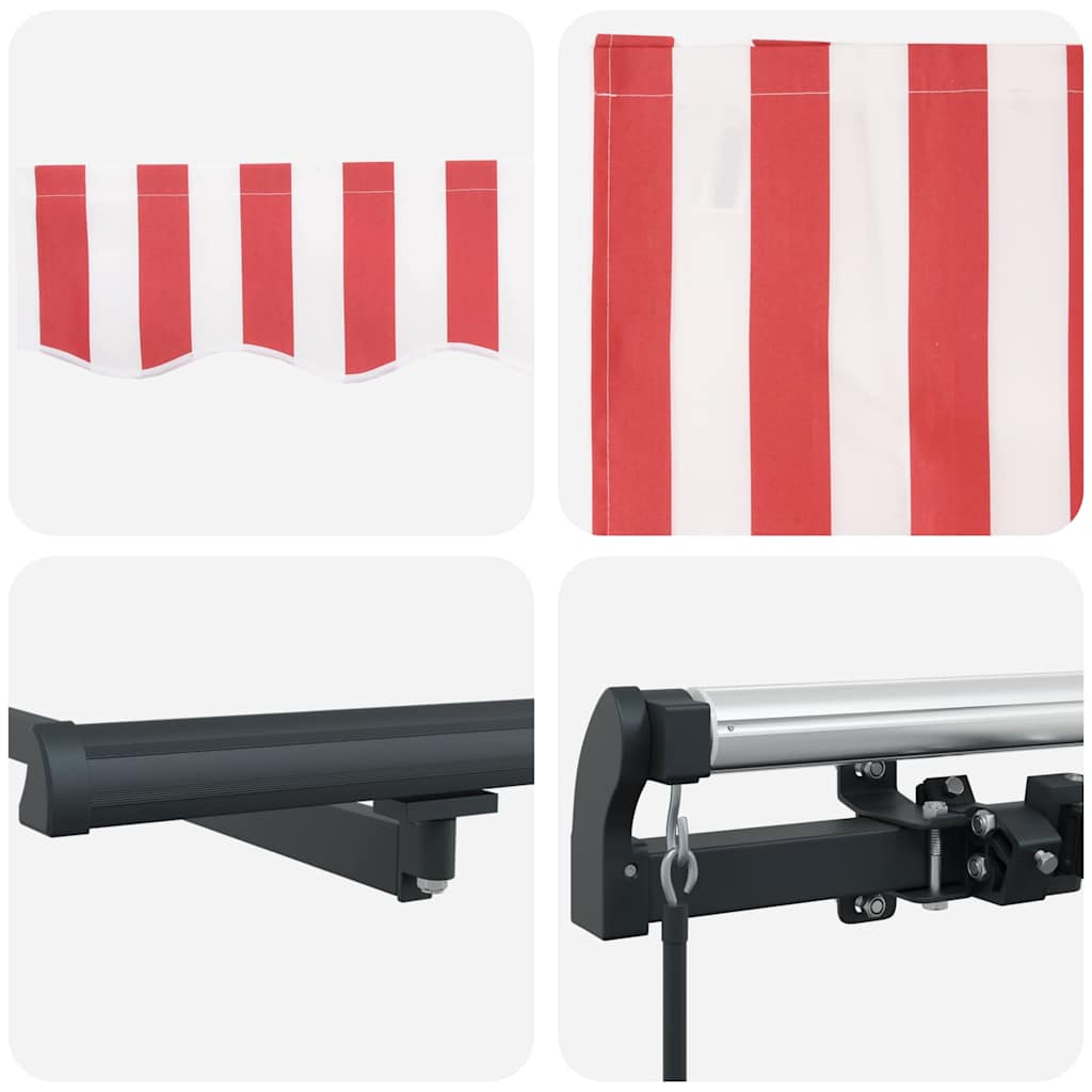 vidaXL Einziehbare Markise Rot und Weiß 400 x 350 cm Stoff