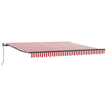 vidaXL Einziehbare Markise Rot und Weiß 400 x 350 cm Stoff