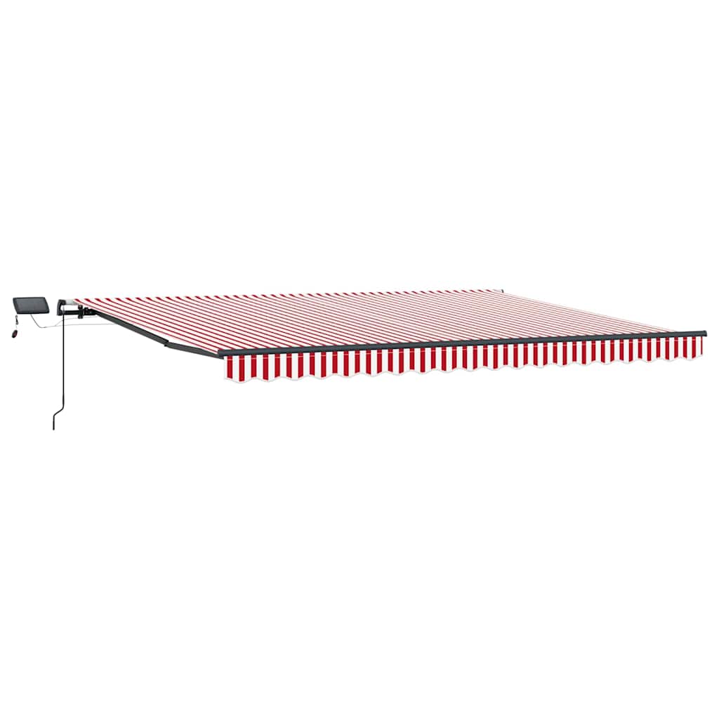 vidaXL Einziehbare Markise Rot und Weiß 400 x 350 cm Stoff