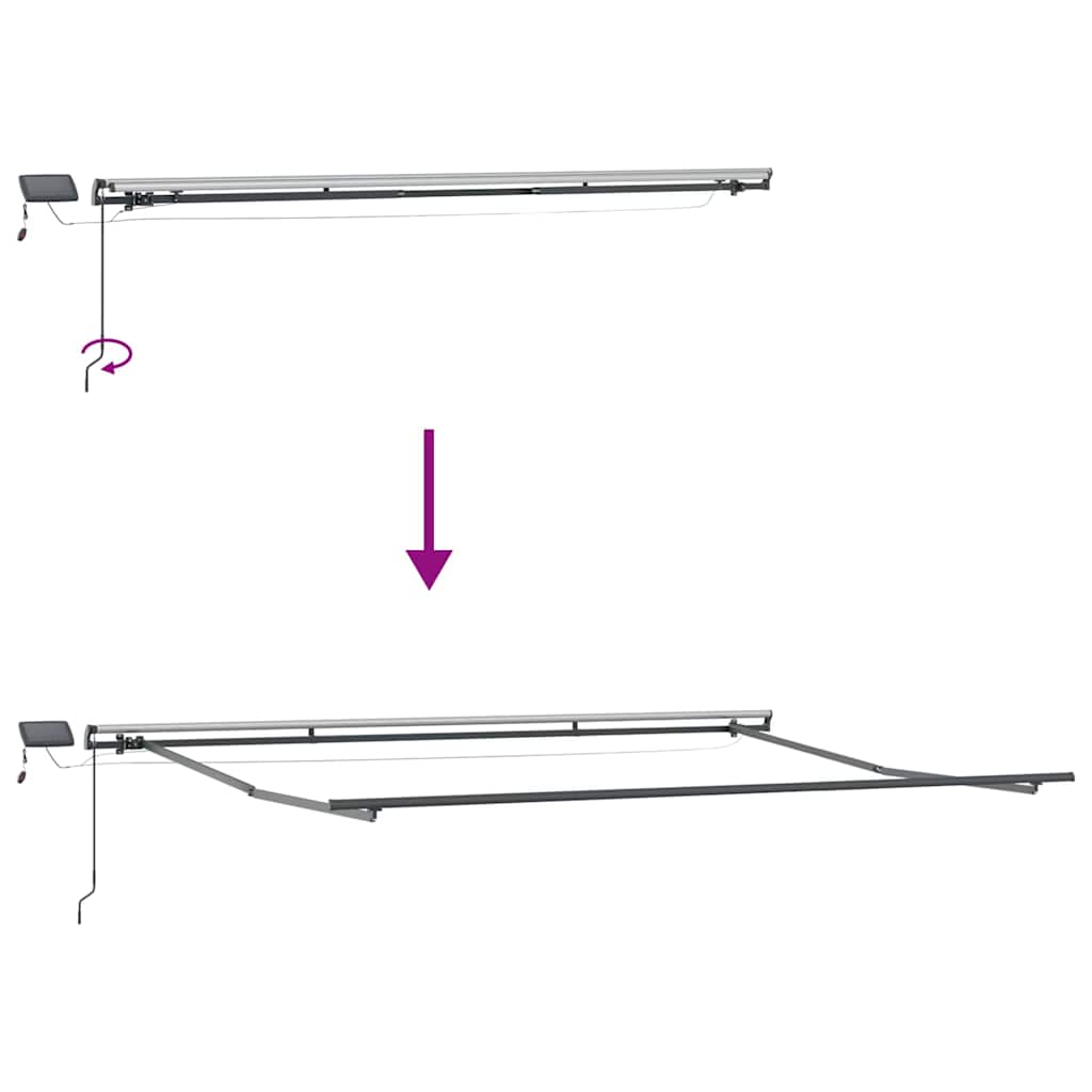 vidaXL Einziehbare Markise Rot und Weiß 400 x 350 cm Stoff