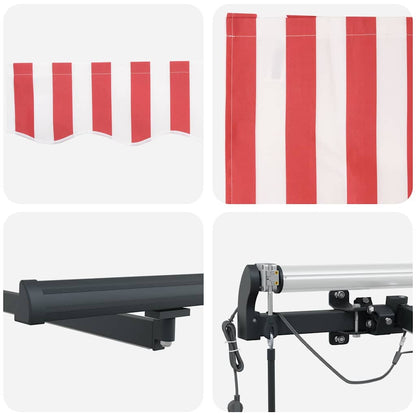 vidaXL Einziehbare Markise mit Rot und Weiß 400 x 350 cm Stoff