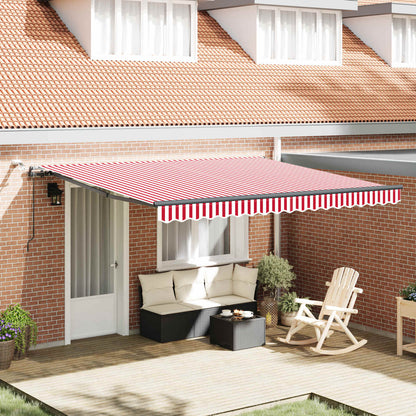 vidaXL Einziehbare Markise mit Rot und Weiß 400 x 350 cm Stoff