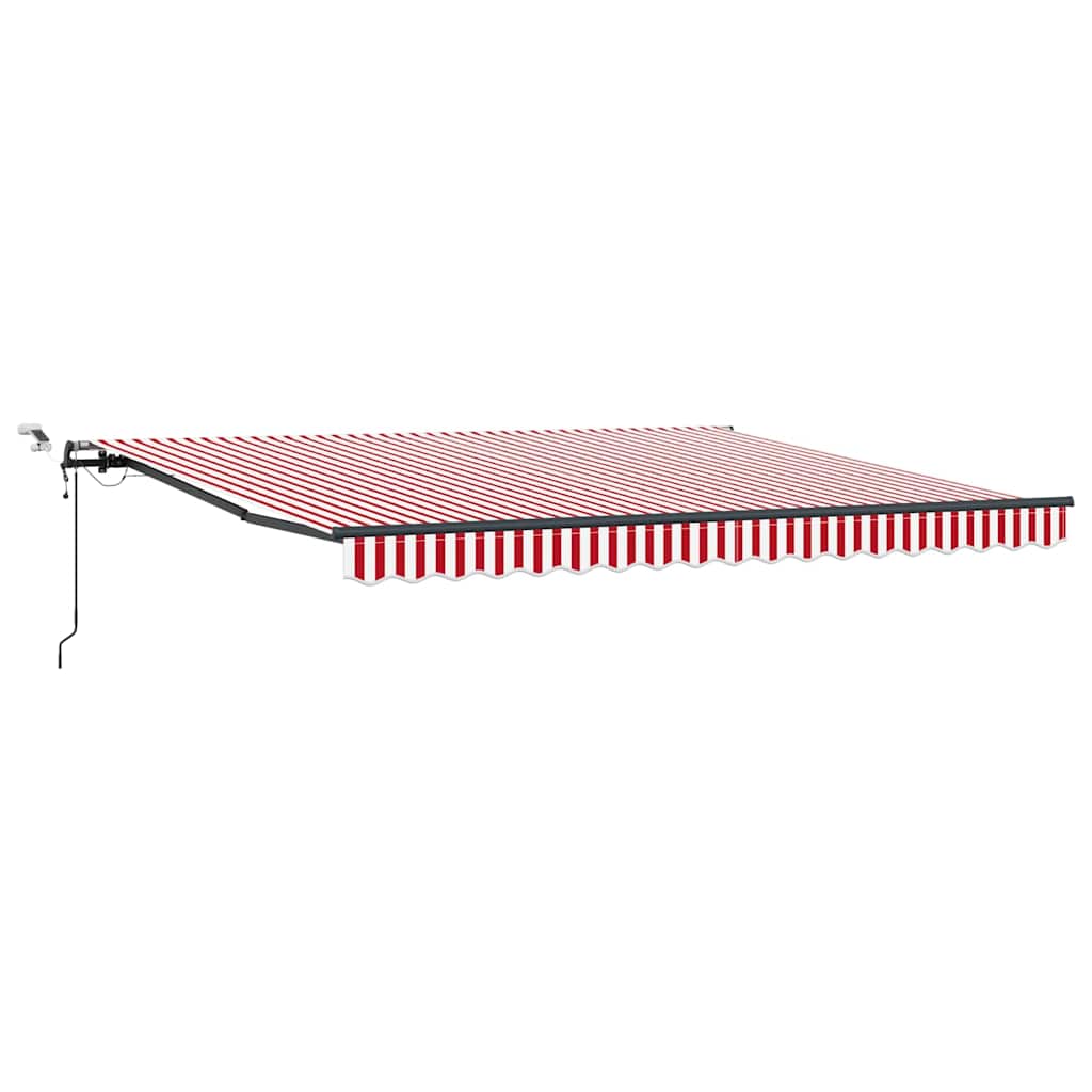 vidaXL Einziehbare Markise mit Rot und Weiß 400 x 350 cm Stoff
