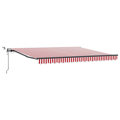 vidaXL Einziehbare Markise mit Rot und Weiß 400 x 350 cm Stoff