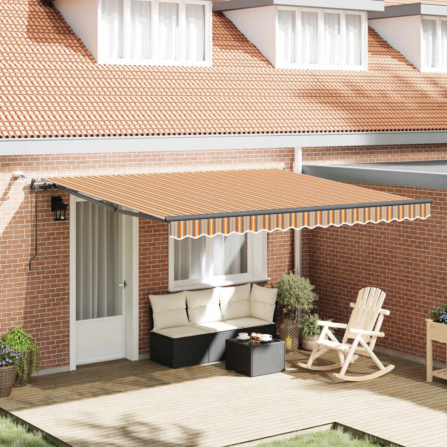 vidaXL Markisenstoff mit Mehrfarbig 400 x 350 cm Polyester