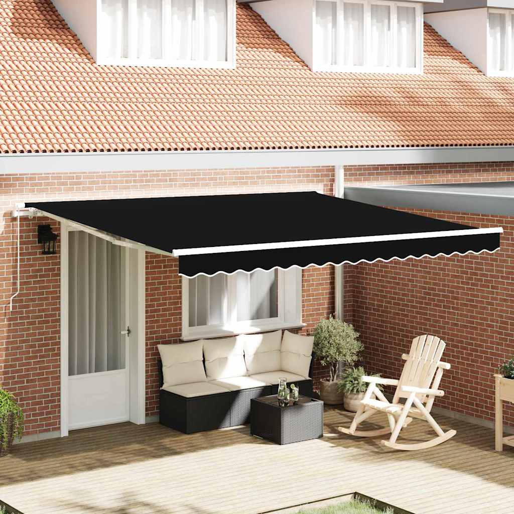 vidaXL Einziehbare Markise Schwarz 400 x 350 cm