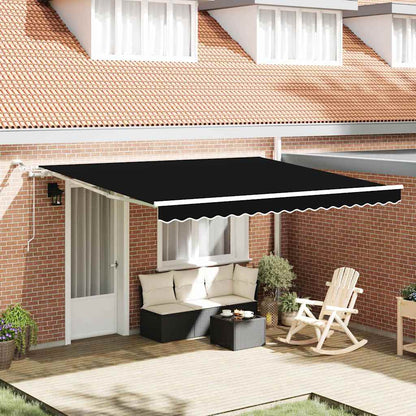 vidaXL Einziehbare Markise Schwarz 400 x 350 cm Stoff und Metall