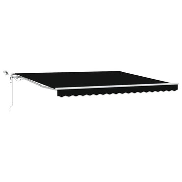 vidaXL Einziehbare Markise Schwarz 400 x 350 cm Stoff und Metall