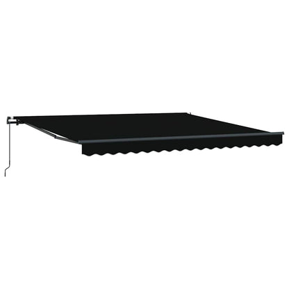 vidaXL Einziehbare Markise Schwarz 400 x 350 cm Polyester und Stahl