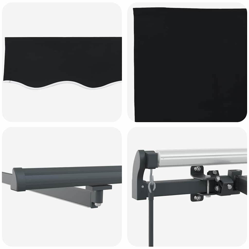 vidaXL Einziehbare Markise Schwarz 400 x 350 cm Stoff