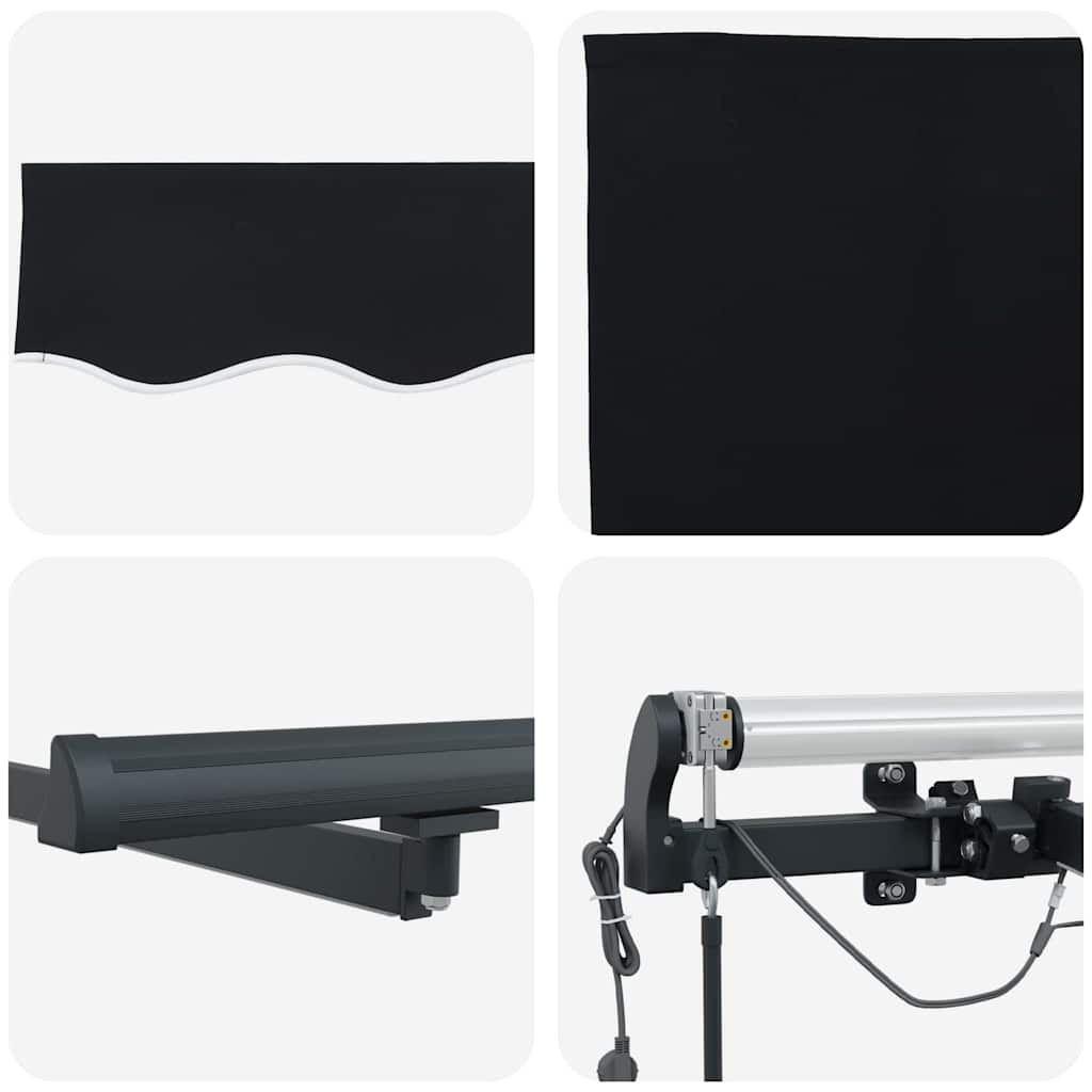 vidaXL Markisenstoff mit Schwarz 400 x 350 cm Polyester