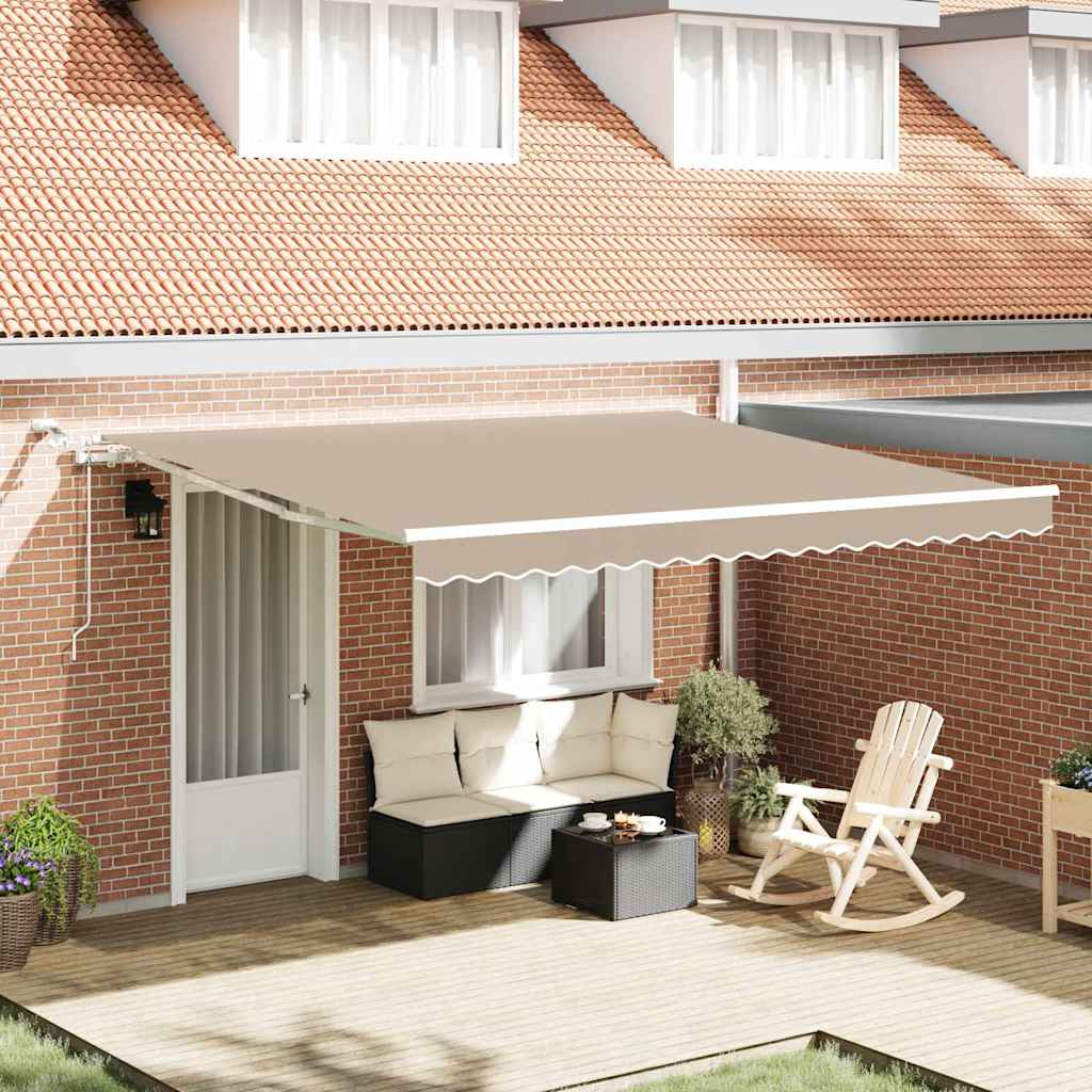 vidaXL Einziehbare Markise Beige 400 x 350 cm Stoff und Metall