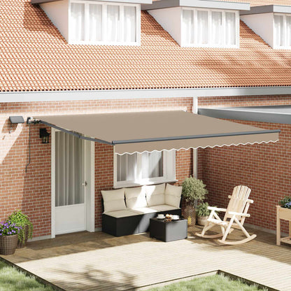 vidaXL Auvent rétractable beige 400 x 350 cm en tissu