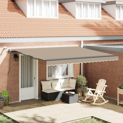 vidaXL Auvent rétractable avec tissu beige 400 x 350 cm