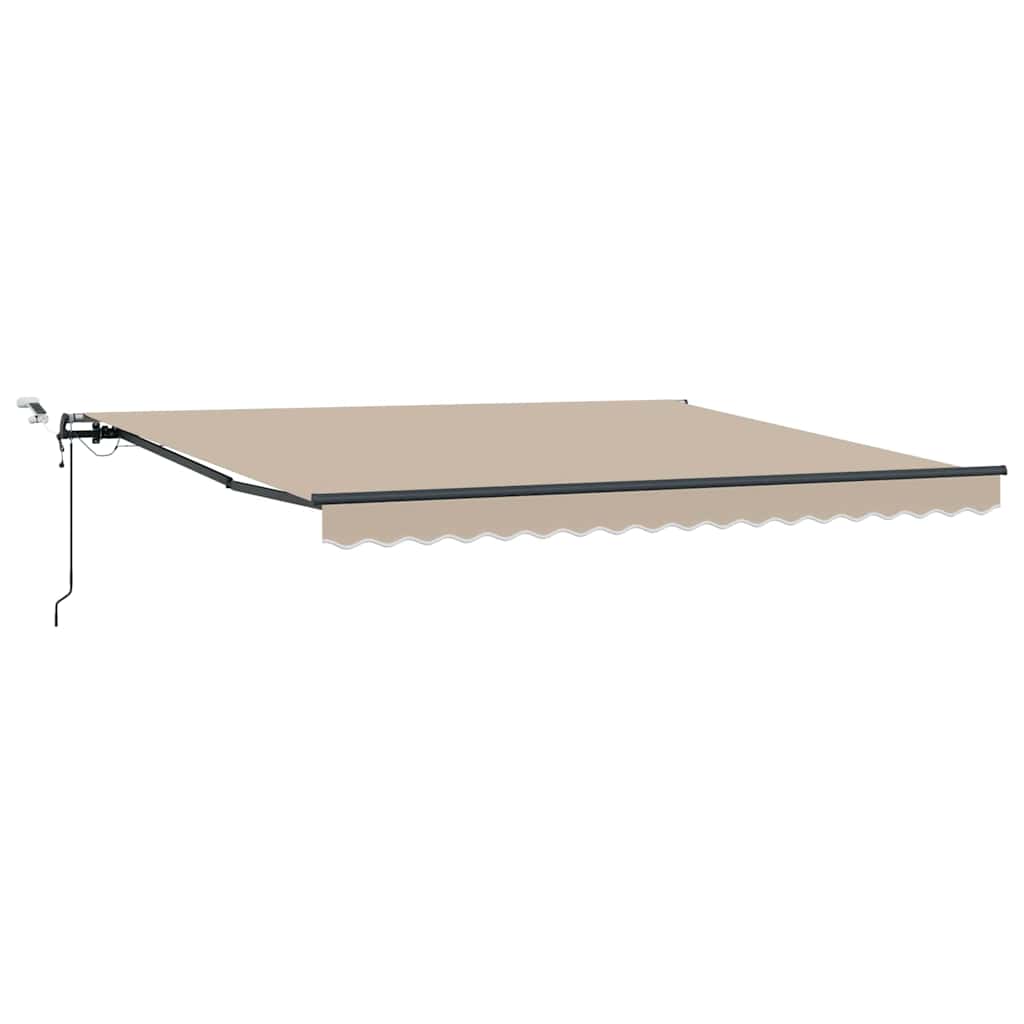 vidaXL Auvent rétractable avec tissu beige 400 x 350 cm