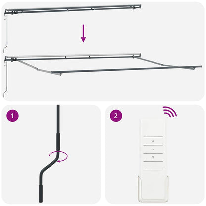 Einziehbare Markise Weiß 400 x 350 cm Stoff und Aluminium