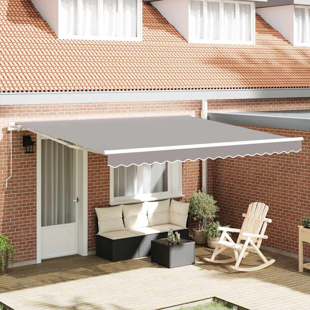 vidaXL Store banne rétractable Gris clair 400 x 350 cm Tissu et métal