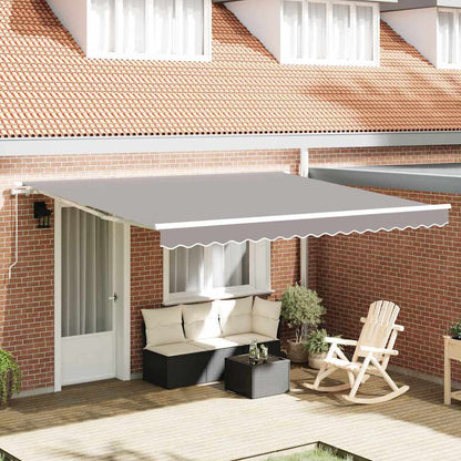 vidaXL Store banne rétractable Gris clair 400 x 350 cm Tissu et métal
