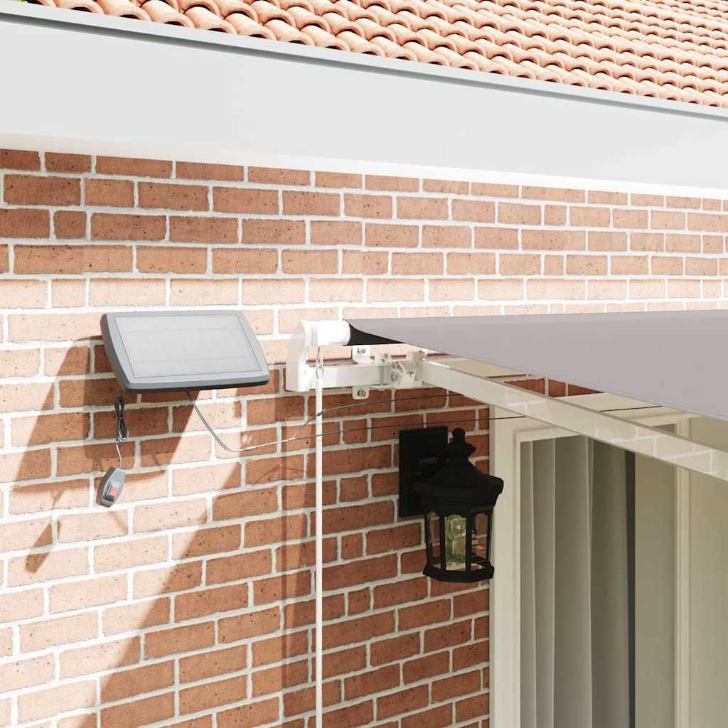 vidaXL Store banne rétractable avec tissu gris clair 400 x 350 cm